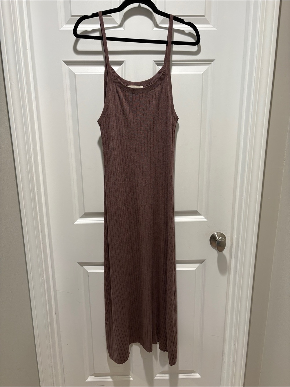 By Together Brown Ribbed Tank Maxi Dress